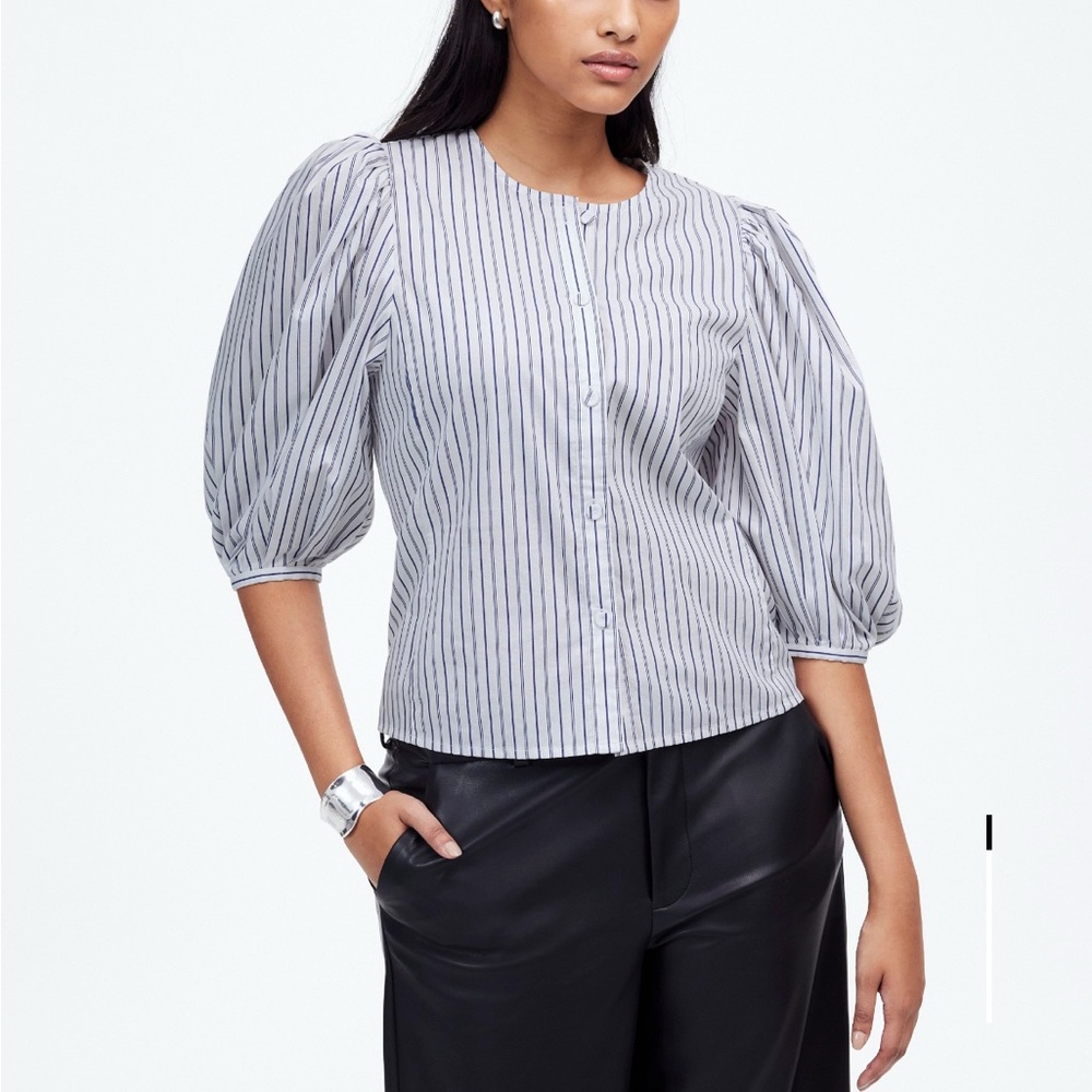 Striped Button-Up Blouse